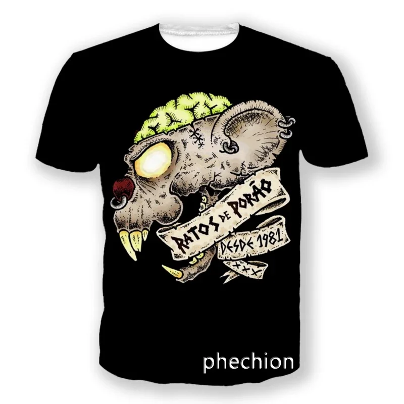 Phechion-Camiseta DE manga corta para hombre y mujer, camisa informal con estampado 3D DE banda DE Rock, RATOS DE PORAO, deportiva, Hip Hop, DE