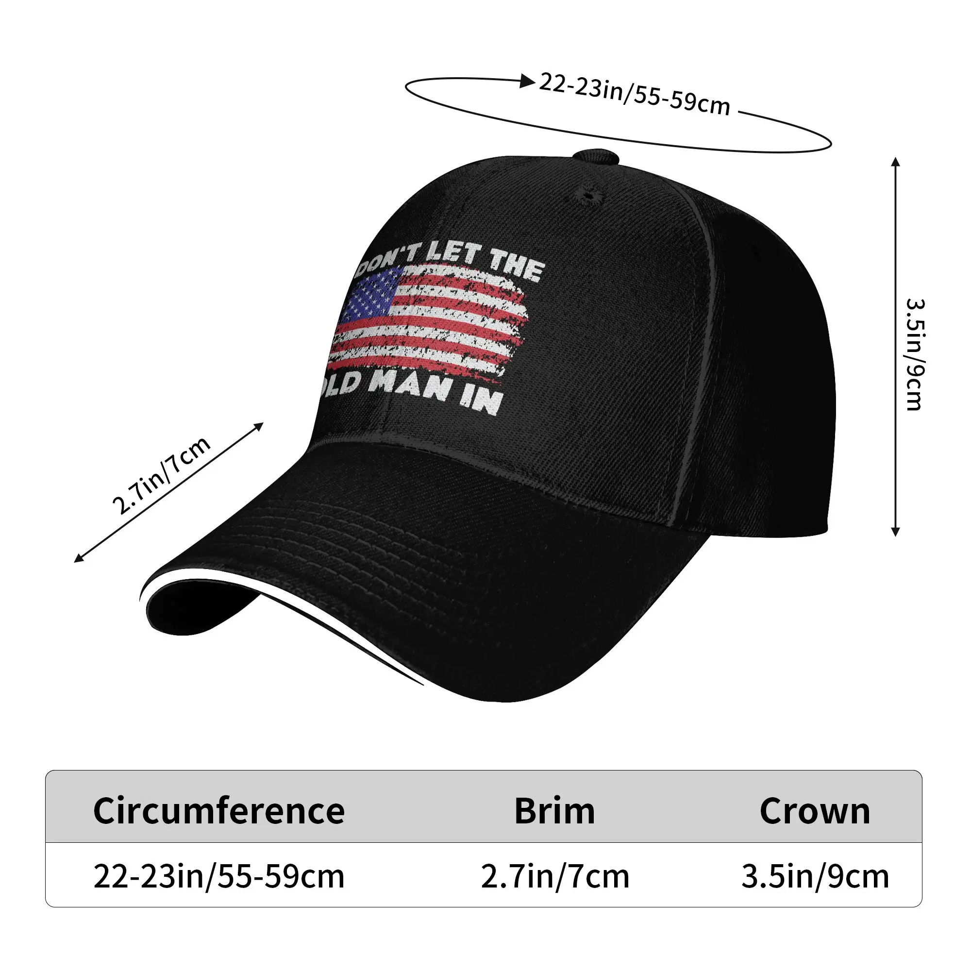 Don't let The Old Man in Vintage American Flag Casual Baseball Cap Hats Summer Women Men Baseball Caps