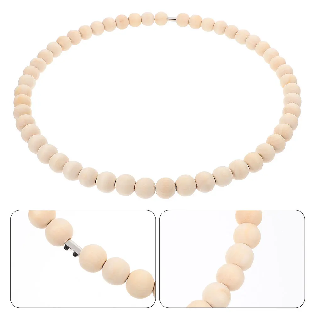

2Pcs Wooden Bead Garland Wreath Base for Home Wall Door Decor DIY Dreamcatcher Holiday Decoration Wooden Beads Garland