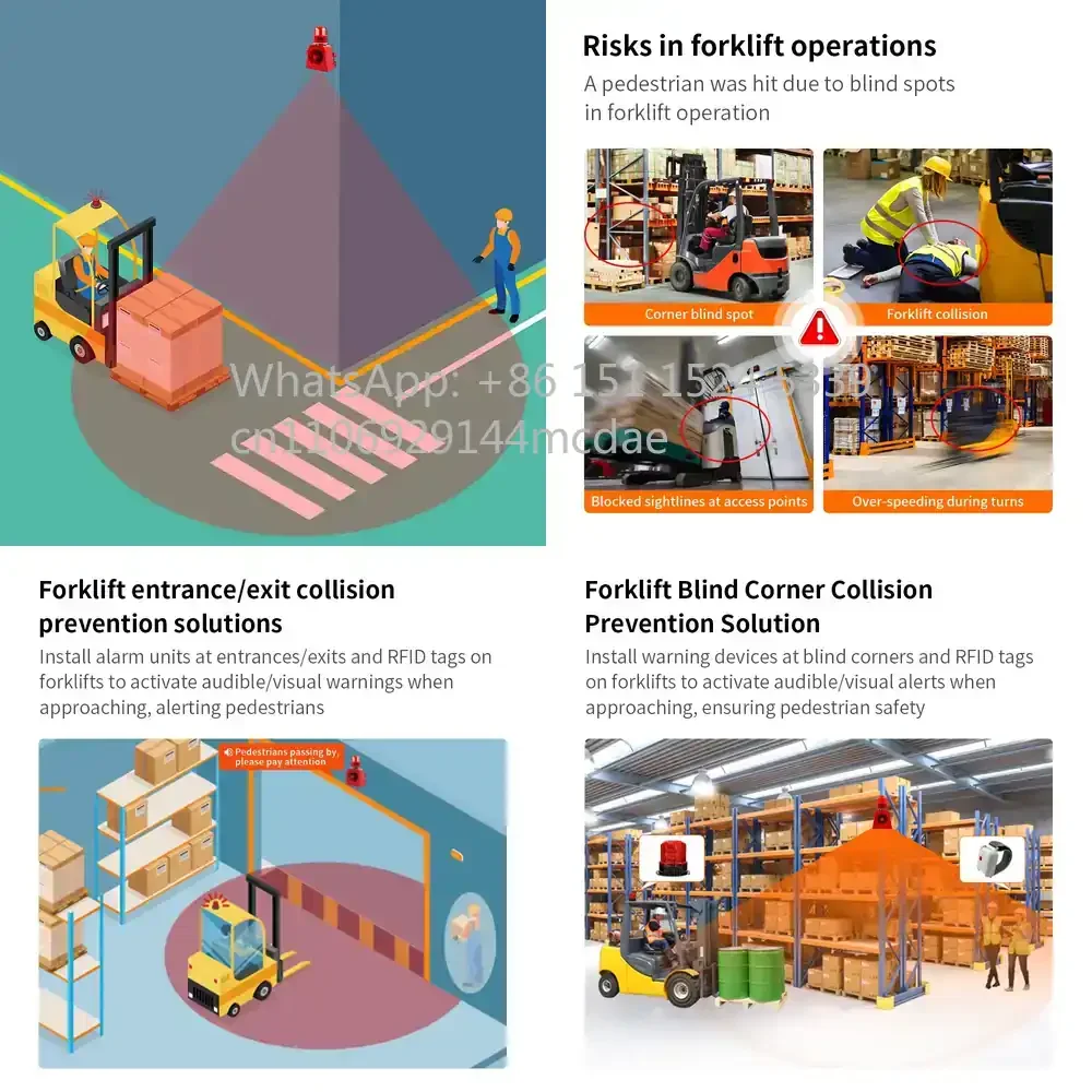 

2026 UWB RFID Forklift Pedestrian Safety Alert System with WiFi Connectivity for Factory Vehicle Collision Prevention Corner