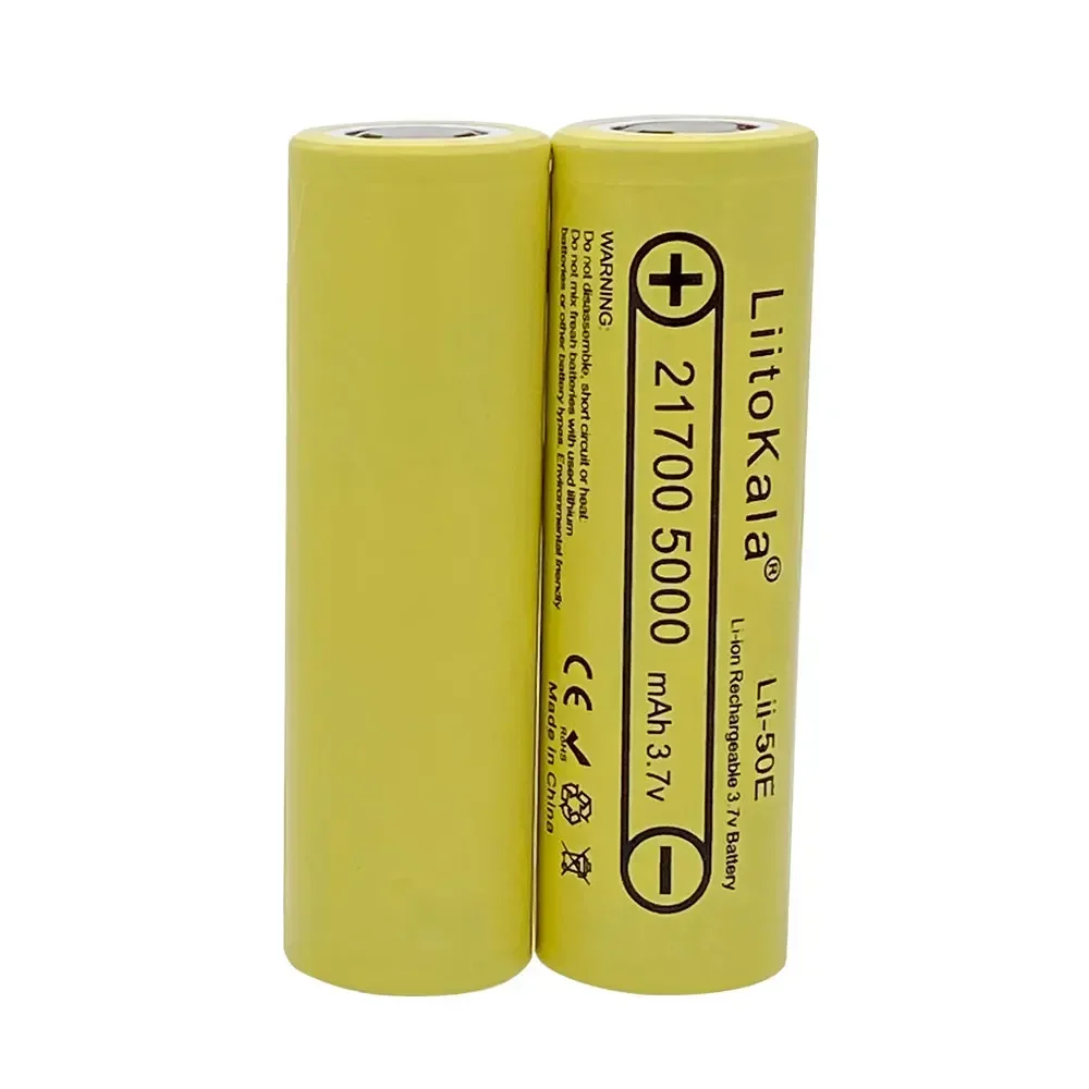 LiitoKala Lii-50E 3.7V 21700 5000mah Rechargeable Battery 5C Discharge High Power Batteries for Electronic Products, Flashlights