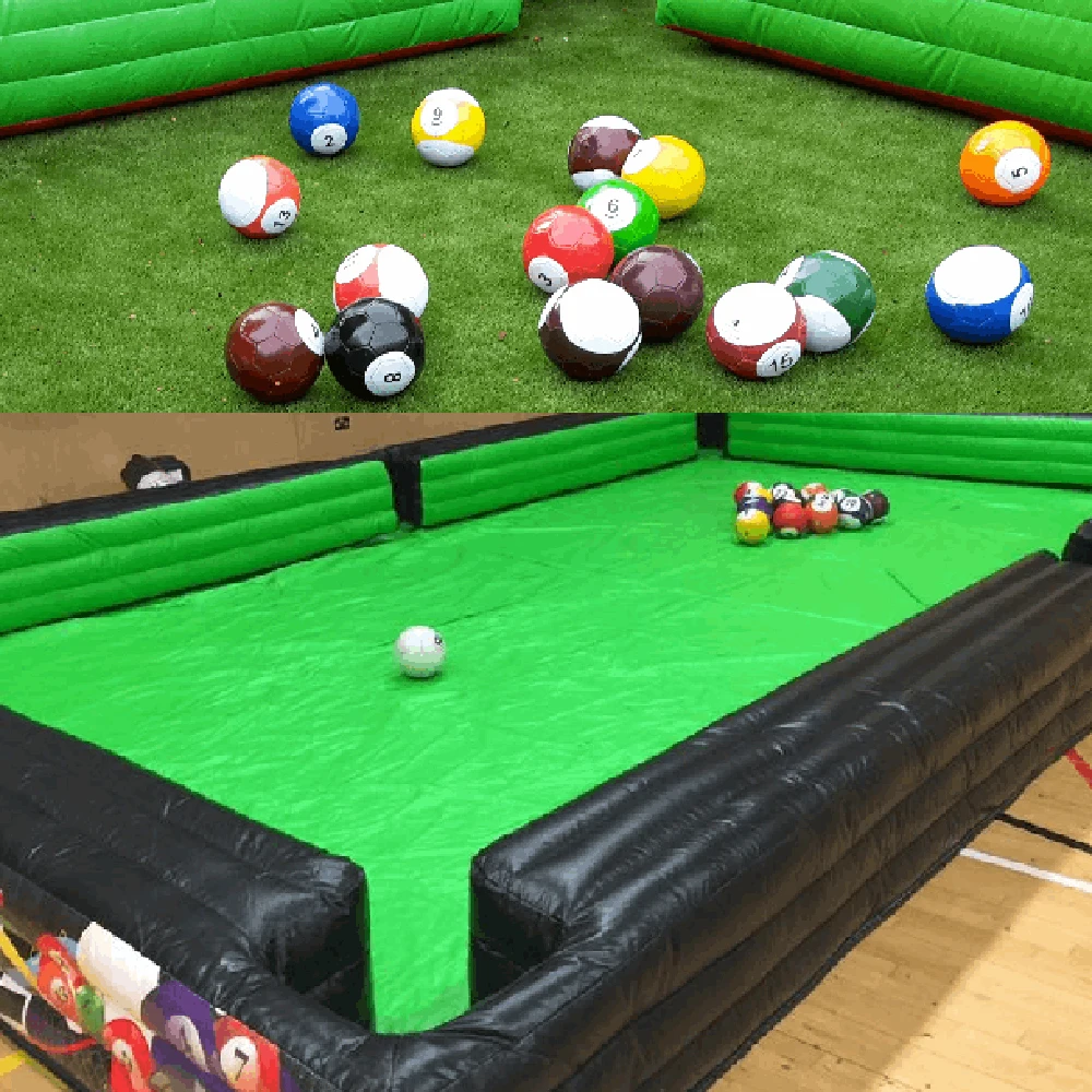 

wholesale Outdoor competition game kick shoot inflatable football pool human billiards soccer snooker pools table for company