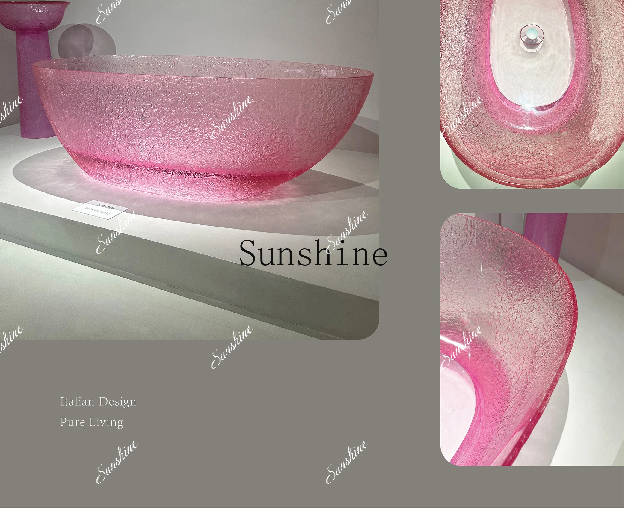 

Natural resin crystal bathtub hand-polished craft crystal bathtub FT