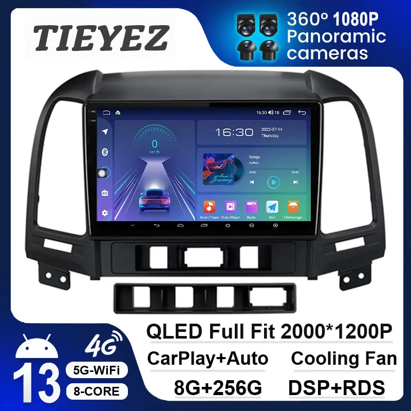 

9" Android 13 DSP Car Radio Multimidia Video Player Navigation GPS For Hyundai Santa Fe 2 2006 - 2012 No 2 Din Head Unit Carplay