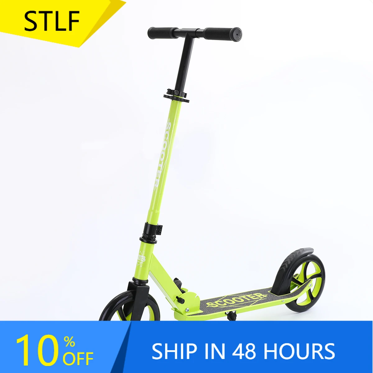 

STLF Adjustable Height Foot Scooter for Adults Foldable Steel Skateboard With Suspension PU Wheel Features for Outdoor Use