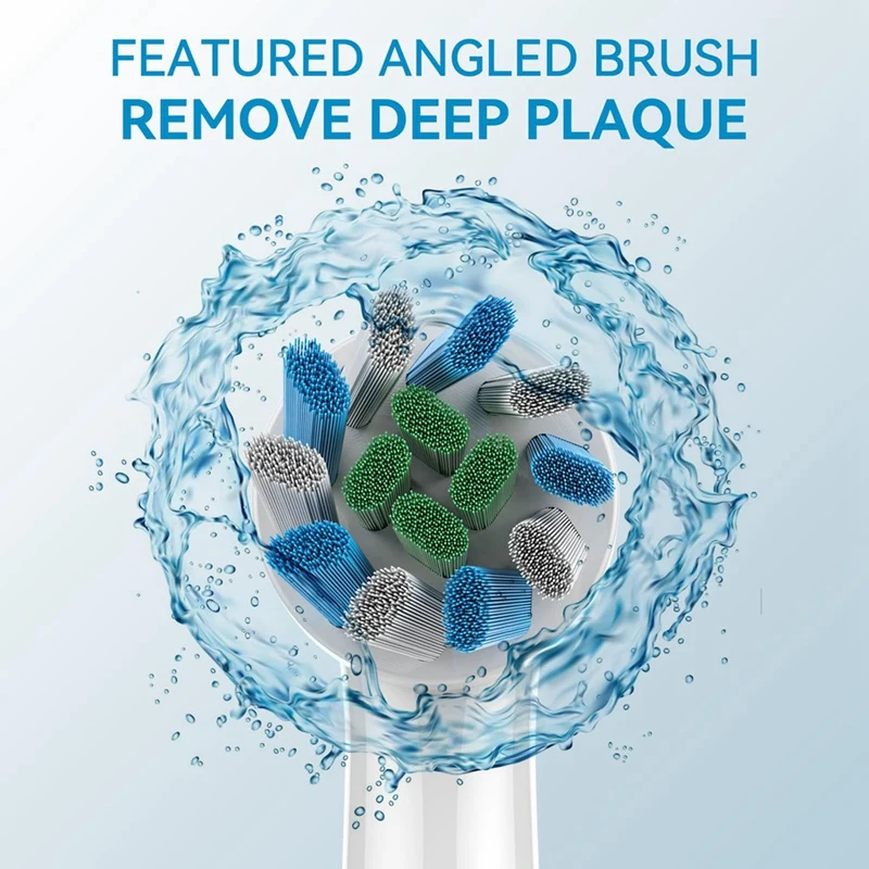 8PCS Electric Toothbrush Replacement Heads For Oral-B Models Dupont Bristles Twisted Design For Superior Plaque Removal