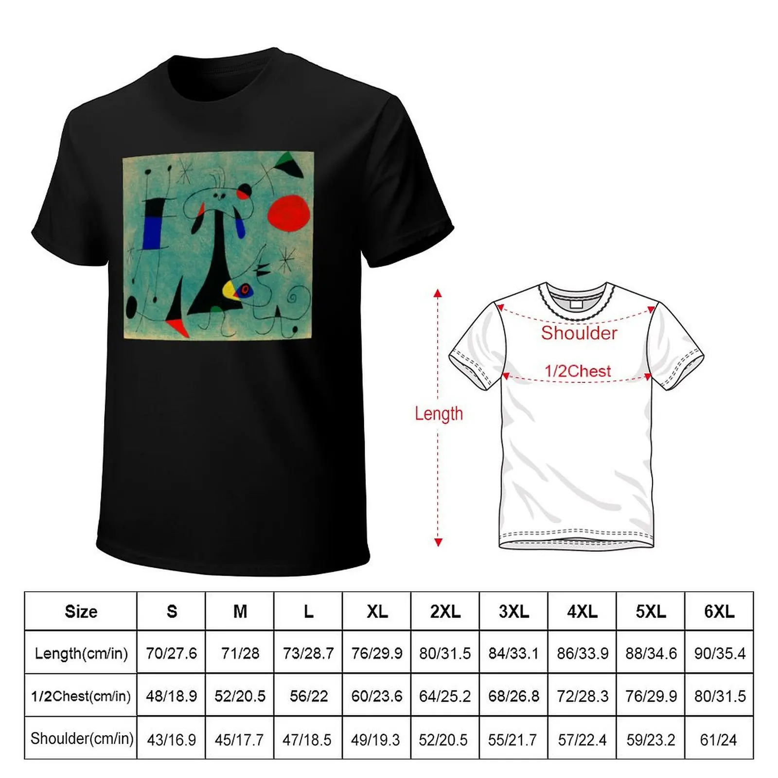 Joan Miró Personnage, Chien, Oiseaux - Figure, Dogs, Birds T-Shirt anime t shirts graphic t shirts Men's t shirts