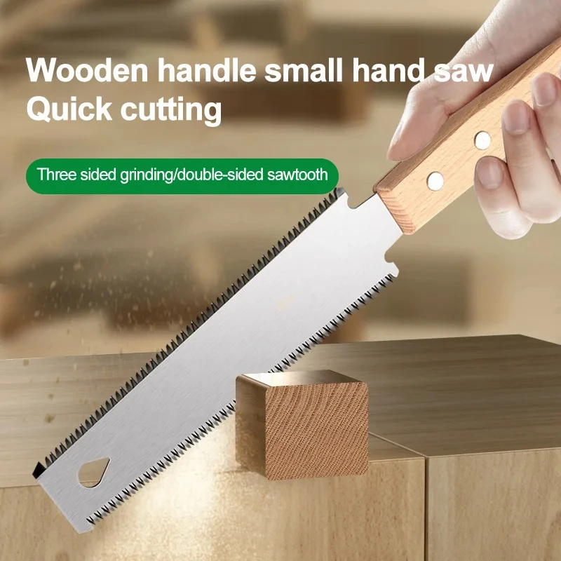 Japanese Style Small Hand Saw Woodworking Hand Saw Non-slip Wooden Handle Handsaw Flush Cut Saw Flexible Saw Cutting Tool