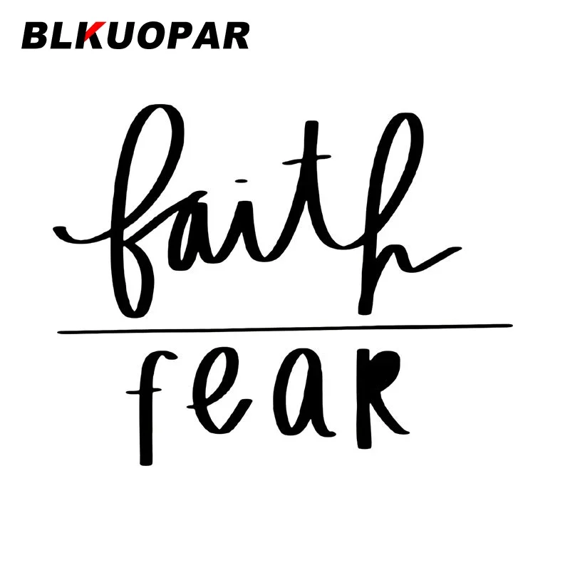 

BLKUOPAR Faith Over Fear Car Stickers Vinyl Creative JDM Decal Scratch-Proof Air Conditioner Windshield Graphics Car Goods