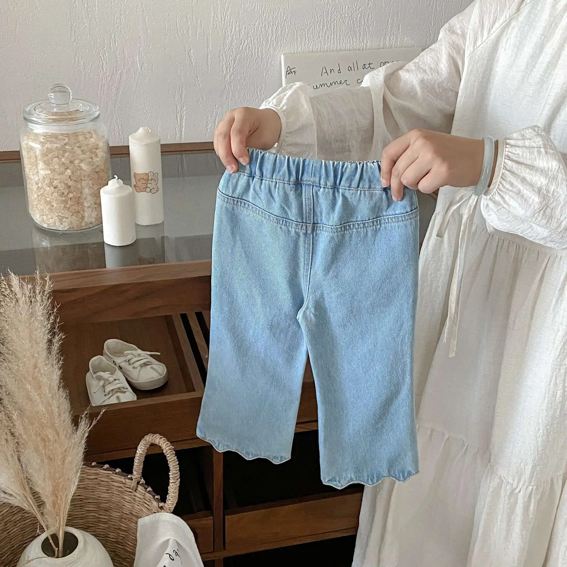 

Autumn New Girls Bootcut Jeans Solid Children Flared Trousers For Baby Girl Casual Pants Fashion Kids Clothes