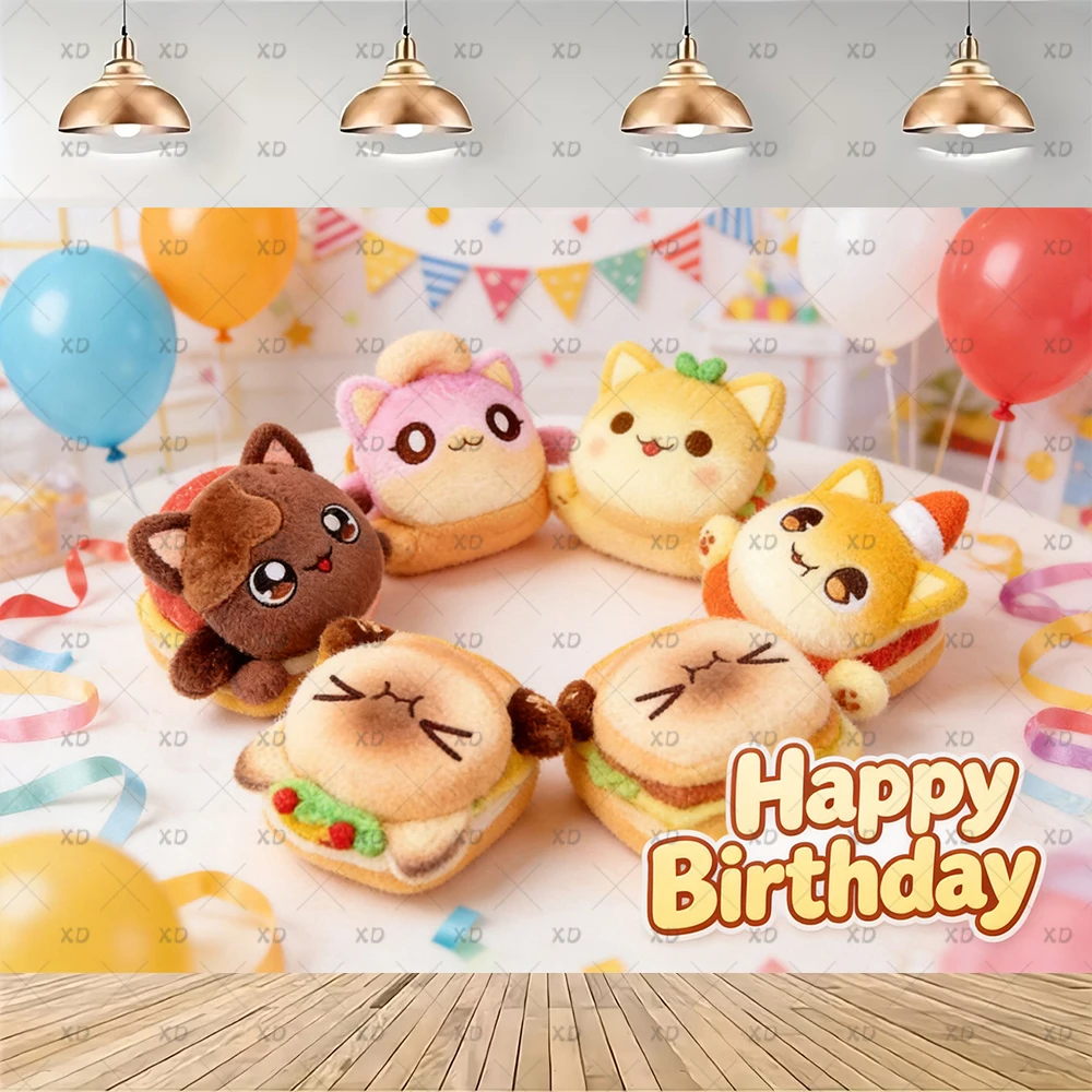 Cartoon Aphmau Meemeows Geburtstagsparty Dekorations-Set Banner Luftballons Kuchendekoration Hintergrund Cartoon-Kulisse Kindergeschenk – Detail 5