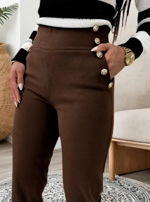 

New Style Women's Casual High Waist Slimming Pants Autumn and Winter Temperament Female Fashion Buttocks Slim Long Pants