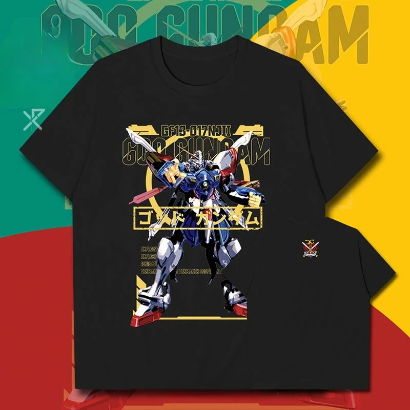 

Gundam Mobile Fighter G Gundam Mecha Gundam Short Sleeve T-shirt Men's and Women's Anime Clothes