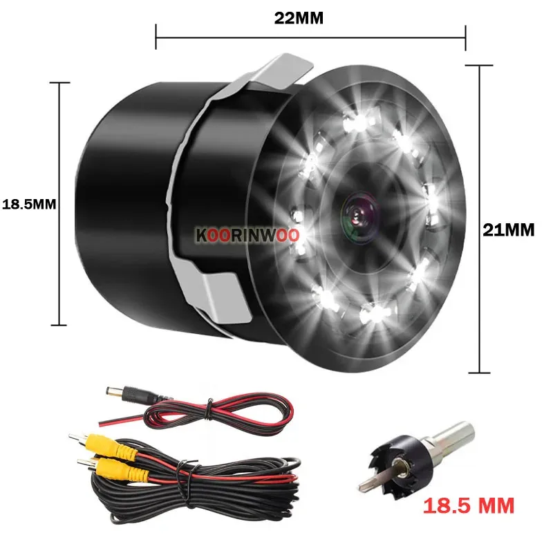 Cars Rearview Camera 8 LED Light Night Vision Auto Wire IR Front Back Cam Vehicle Electronic Accessories For Parking Assitants