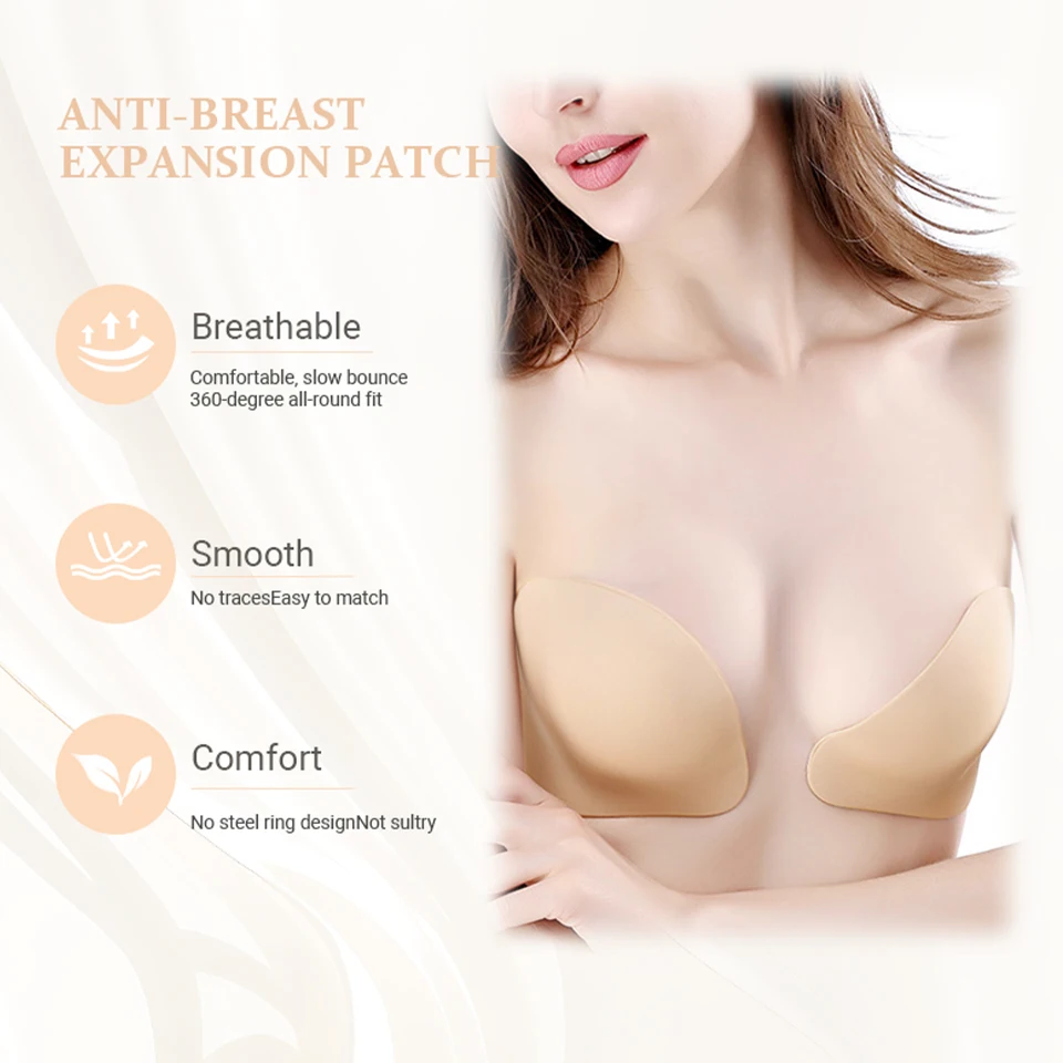 Adhesive Sticky Strapless Breast Pasties Sticky Bra Reusable Silicone Nipple Cover Invisible Breast Chest Sticker For Women