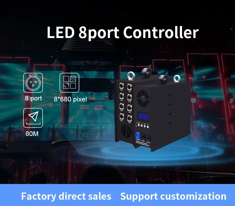 CLEN Stage Lighting Controller CL-804PS 8port Led Controller With 1400w Power/24v Offline Control Support SPI Artnet And DMX