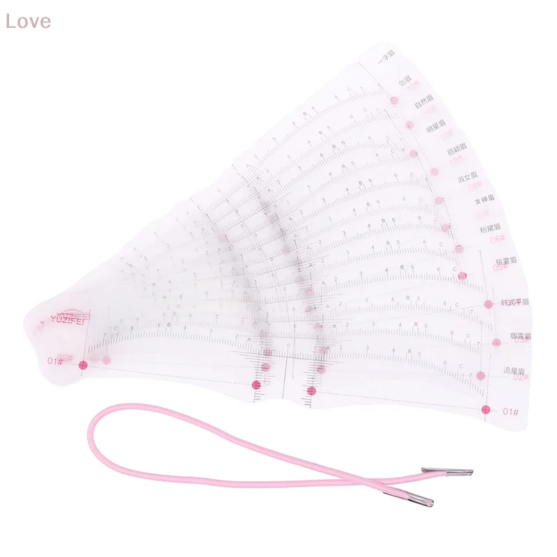 [L&P] Estêncil de sobrancelha fixável de 12 estilos, modelo modelador de aliciamento, adesivos reutilizáveis para caneta de carimbo de sobrancelha, lápis