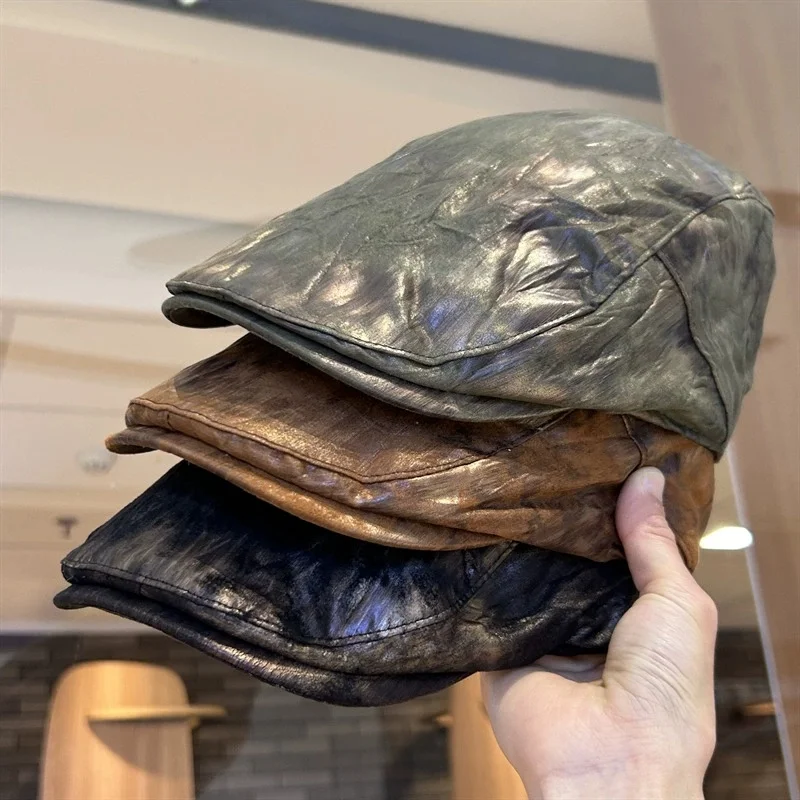 Vintage Distressed Forward-Facing Beret for Men and Women: Quick-Drying Spring/Summer Outdoor Beret, Worn Backwards
