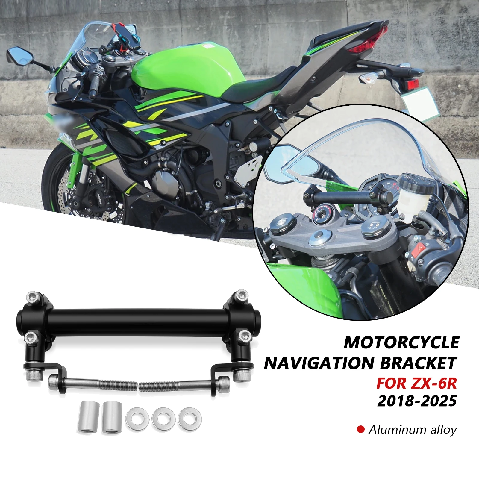 

Для GPS-платы с поддержкой ZX-6R ZX6R 2024 ZX6R 636 2025 zx6r 2018-2025 мотоциклетный навигационный кронштейн-подставка-держатель для телефона, мобильного телефона