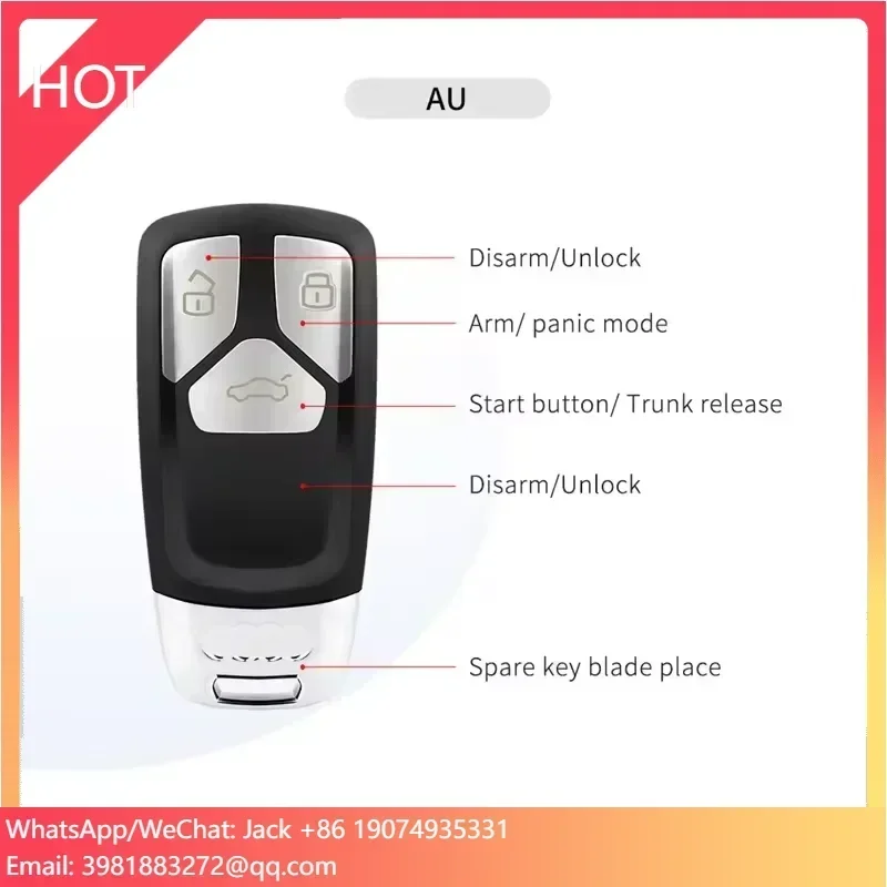 

RoadNavi Plug&Play Push Button Starter For All Cars PKE Car Alarm KIT LCD Smart Key Remote Start