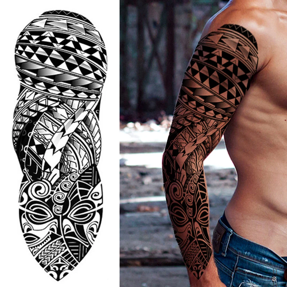 

4pcs Temporary Tattoo Sticker Semi-permanent Body Tattoo Sticker Black Patterns for Men Women for Girls Boys Lover Couple