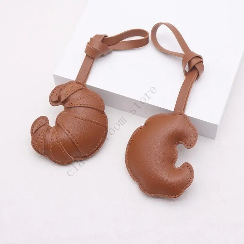 

A0NF Handstitched Patchwork Holder Vintage Leather Decoration Keychain Handbag Charms Decor
