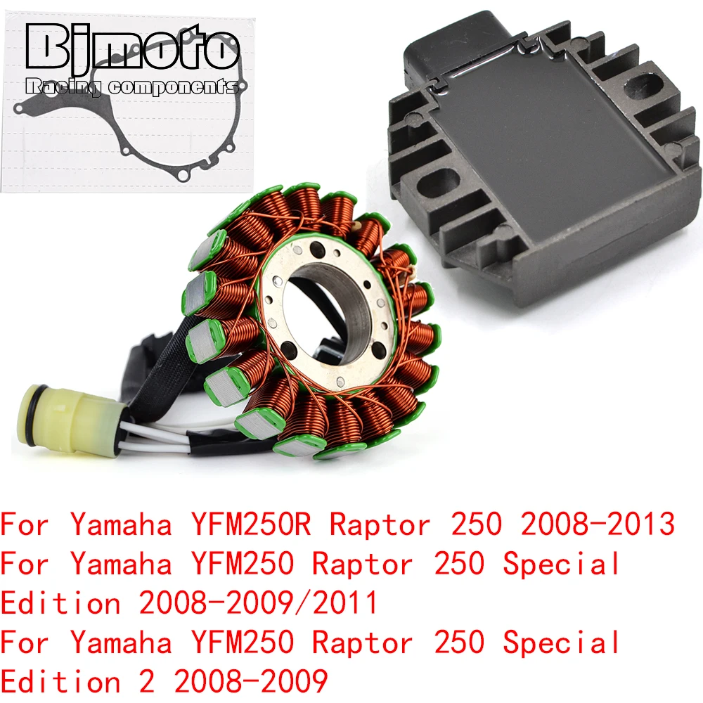 YFM250 Engine Stator Coil+Voltage Regulator rectifier For Yamaha YFM250 R Raptor 250 Special Edition 2 2008-2013 With Gasket