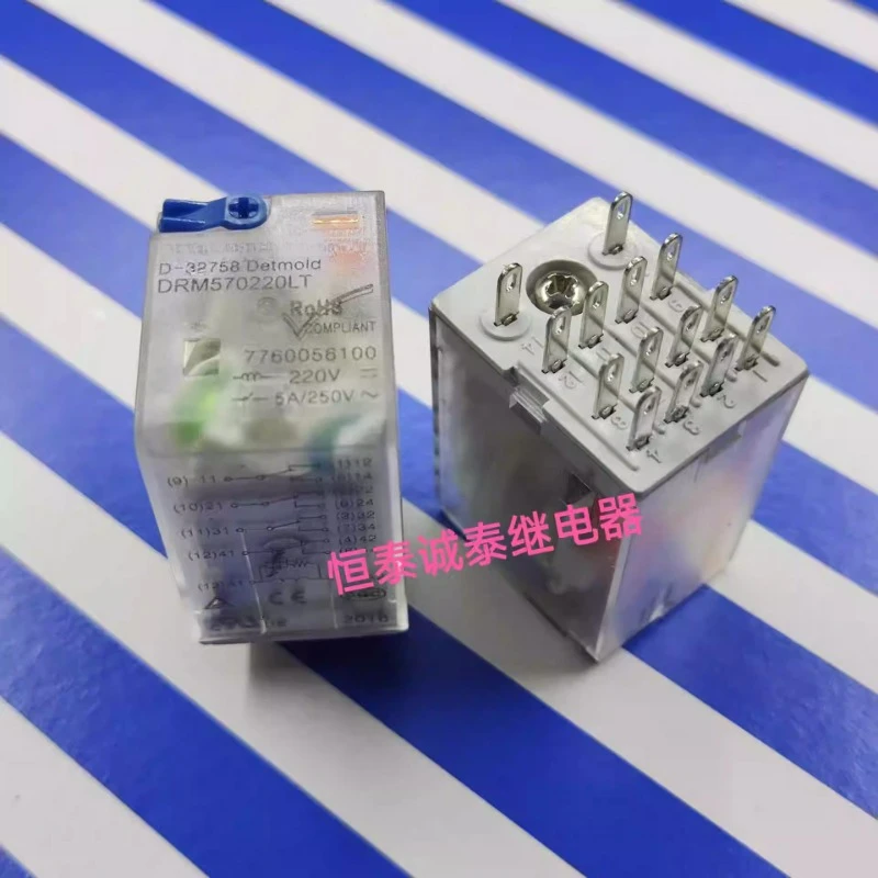 

（Brand New Original）1pcs/lot 100% original genuine relay:DRM570220LT 220VDC Intermediate relay 14pins 7760056100