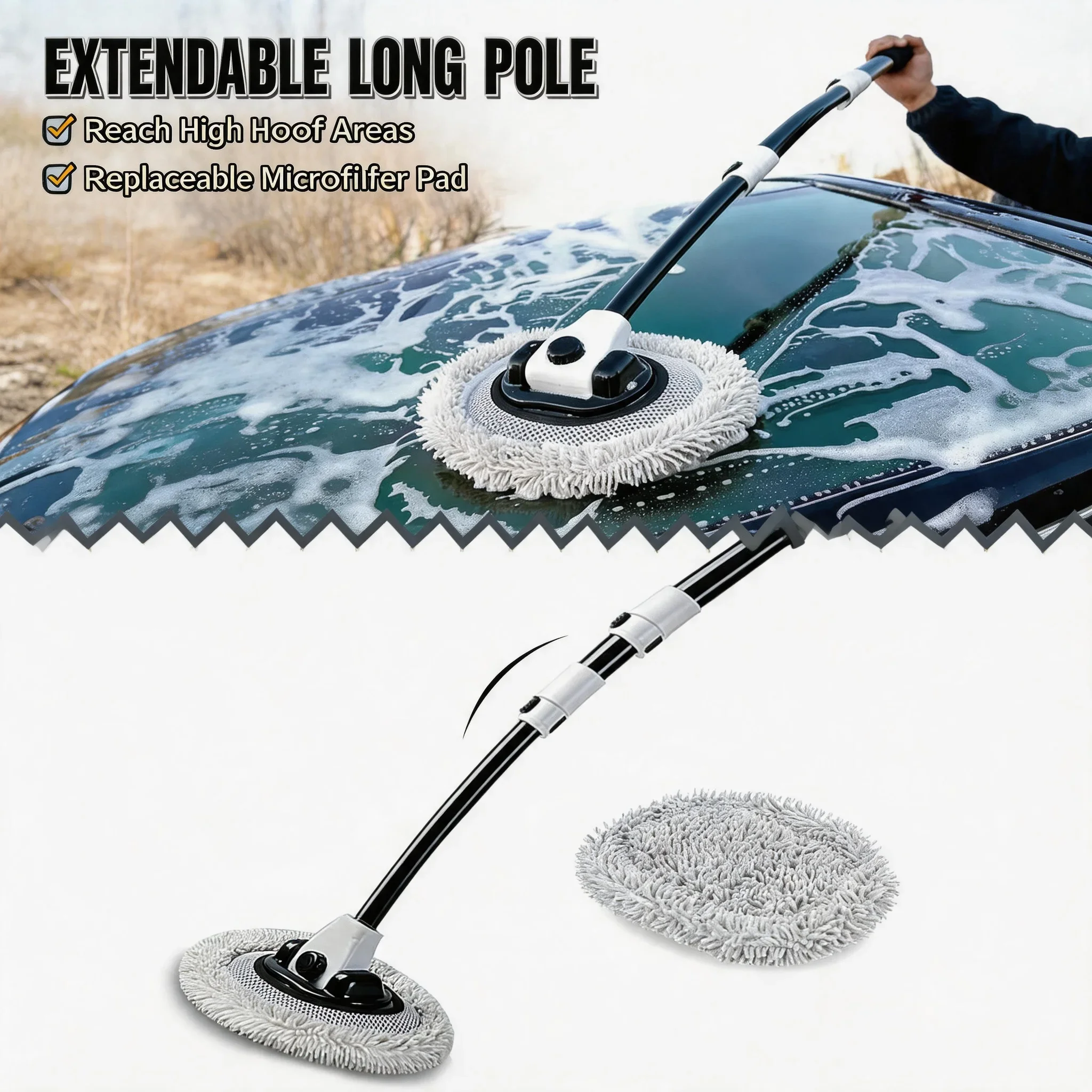 Car Brushes For Washing Car Brushes With  Telescopic Rod Design Wash Brush Car Cleaning Brush Car Washing Mop