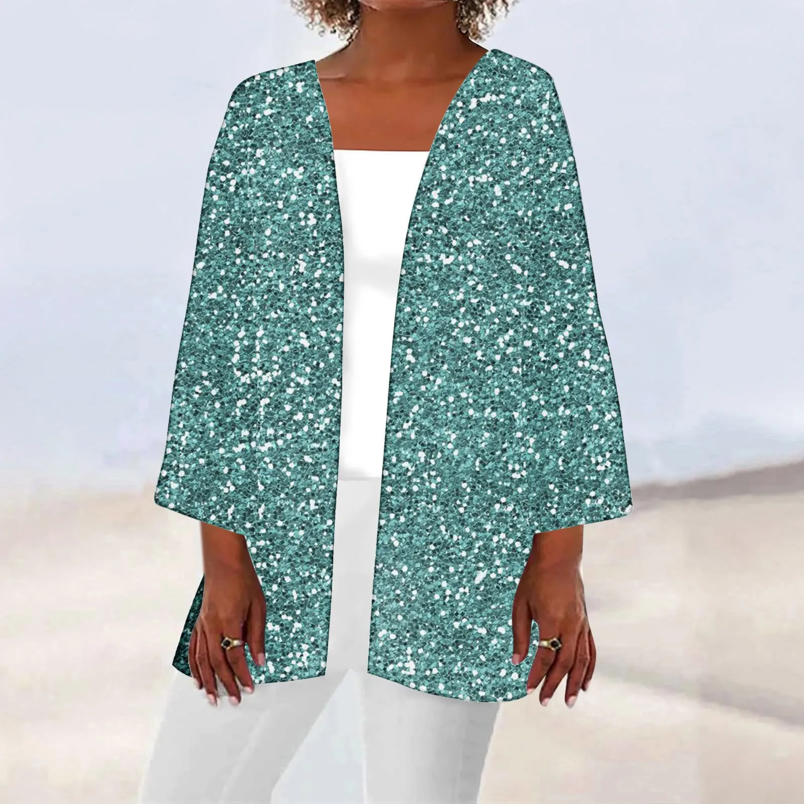 

Women Floral Print Chiffon Cardigan Short Sleeve Loose Beach Wear Cover Up Bulky Cardigan for Women Women Cardigan Sweater Coat