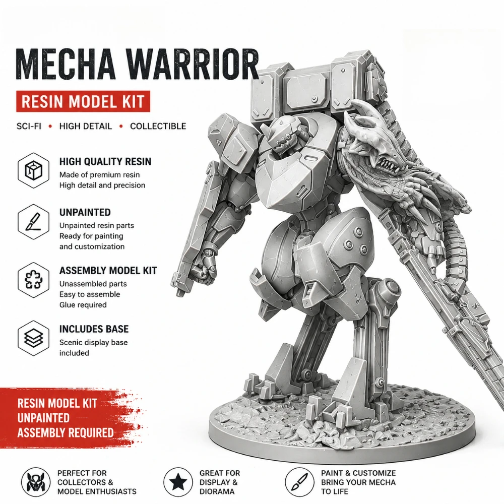 Resin Raicho Armored Brigade, unbemalter Modellbausatz aus Druckgussharz, einschließlich Basis, DIY-Modellbausatz