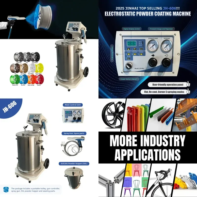 2025 Best Selling Electrostatic Powder Coater with Hand Operated Spray Gun for Metal Coating Applications