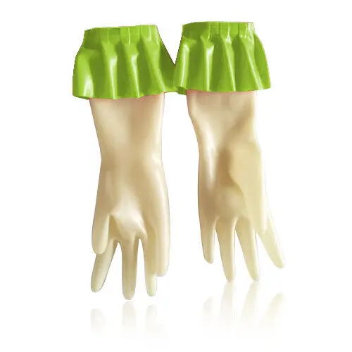 고무 장갑 라텍스 다섯 손가락 투명 가정용 청소 레이스업 0.4mm S-XXXL