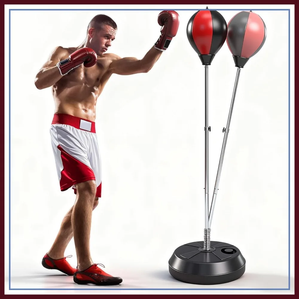 

Adjustable Punching Bag with Stand, Speed Bag for Adults, Boxing Training Equipment for Stress Relief & Fitness
