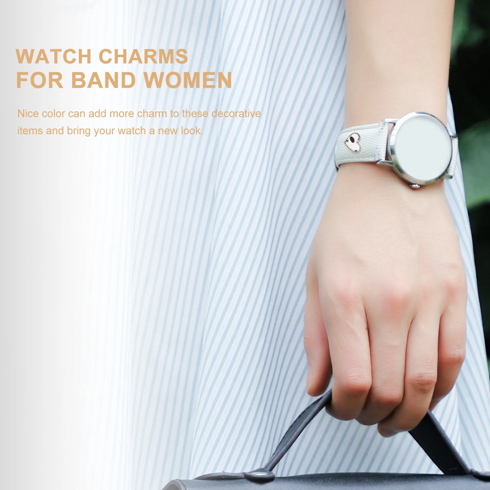 

1 set 1 Set Decorative Rings Metal Bling Charms For Women Watch Band Accessories Stylish Strap Ornament Jewelry