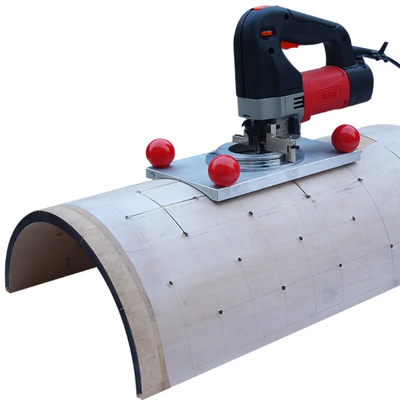 Máquina de serrar gabarito rotativa com material de aço do motor, fácil operação, máquina manual para cortar madeira compensada