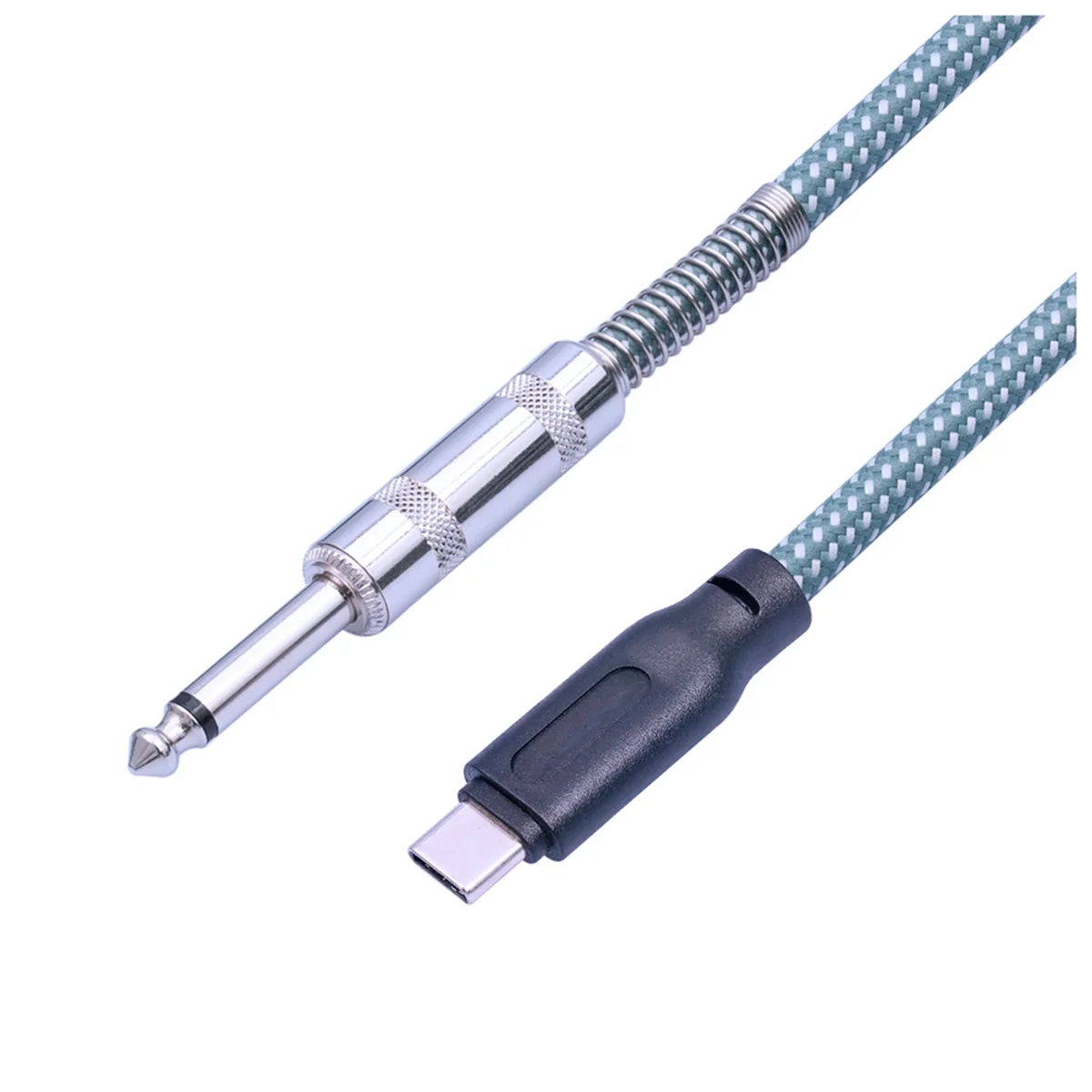 6.35mm Male to USB Type-C Male Guitar Audio Cable 1/4Inch to USB-C Recording Cord Guitar to USB C Record Cable 1 Meter