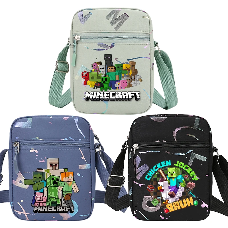 Pochette de rangement pour téléphone portable Miner Crafting Pixel pour hommes et femmes, sac à bandoulière imprimé sur le thème des jeux d'anime, sacs à bandoulière portables et tendance
