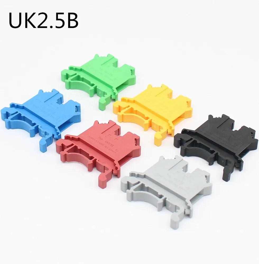 

10Pcs Din Rail Terminal Block UK-2.5B Wire Electrical Conductor Universal Connector Screw Connection Terminal Strip Block UK2.5