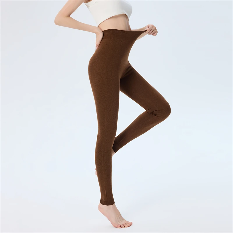 Fine-Spun 100% Pure Wool Leggings For Women High-Waisted Hip-Lifting Slim-Fit Knit Pants Warm Autumn And Winter Pants