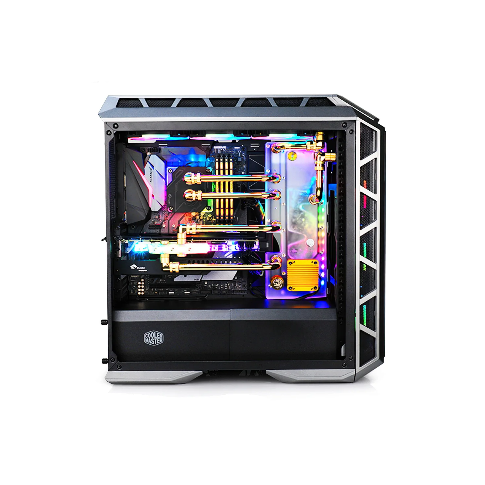 Bykski Water Cooling RGB Reservoir Distro Plate for CoolerMaster H500P H500M Chassis Reservoir RGV-CM-H500P-P