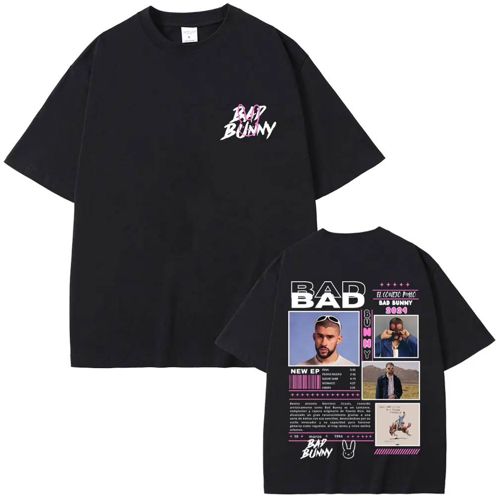 Rapper Bad Bunny Nadie Sabe Lo Que Va A Pasar Manana Music Album Graphic T-shirts Men Women Hip Hop Vintage Oversized T Shirts