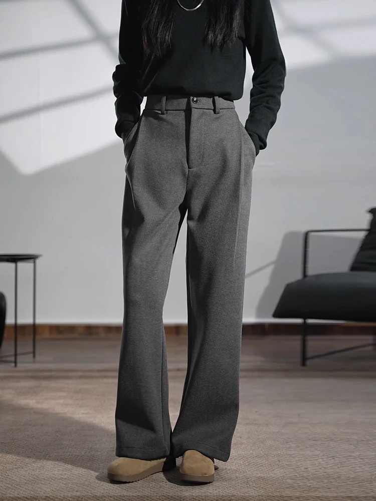 

Мужские повседневные брюки Deep ey Tee-Needle прямого кроя, весна-осень, свободный крой, высокая талия, на молнии, не требуют глажки