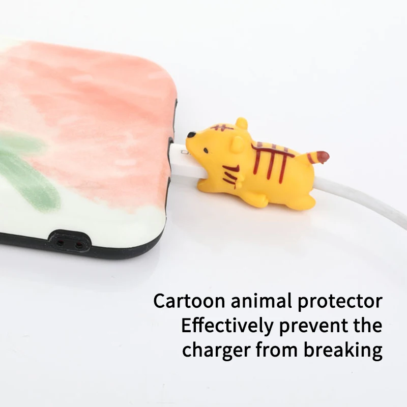 1 szt. Pokrowiec na kabel do transmisji danych Cartoon Animal Creative Universal Fixer kabel do transmisji danych trwały, zapobiegający łamaniu i