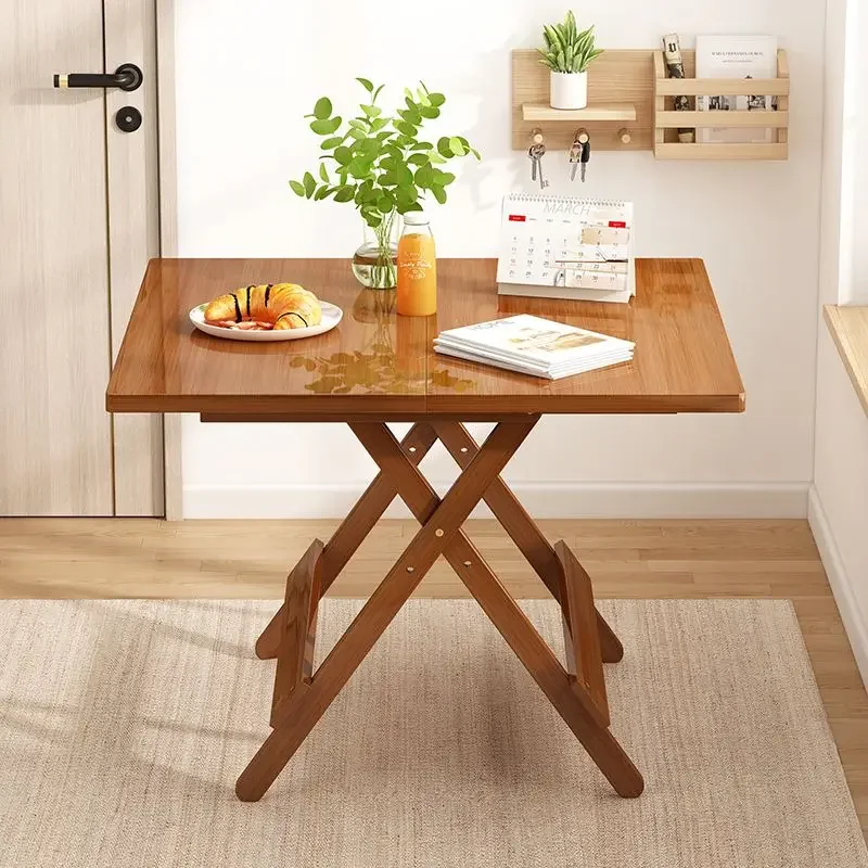 Folding Table Simple Rental Room Dining Table Square Small Floor Stall Folding Portable Square