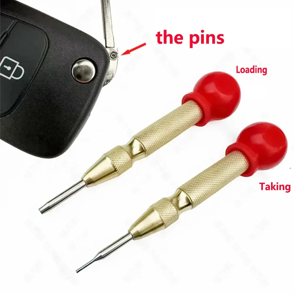 Dobrável Controle Remoto Chave Fixação Pin Tools, substituição Pins, tomada rápida e Carregando, 2pcs por lote