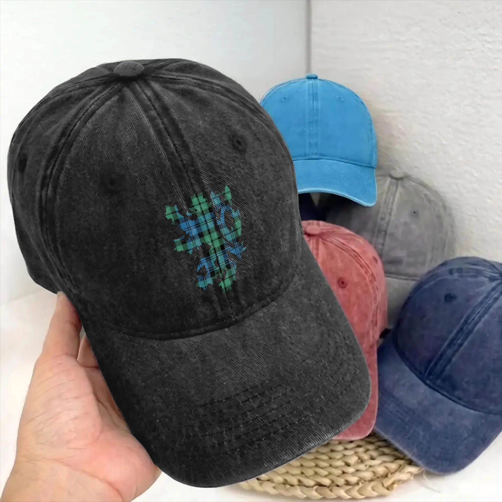 Clan Campbell Tartan Scottish Scotland Baseball Caps Unstructured Lion Rampant Distressed Cotton Sun Cap Outdoor Adjustable Hat