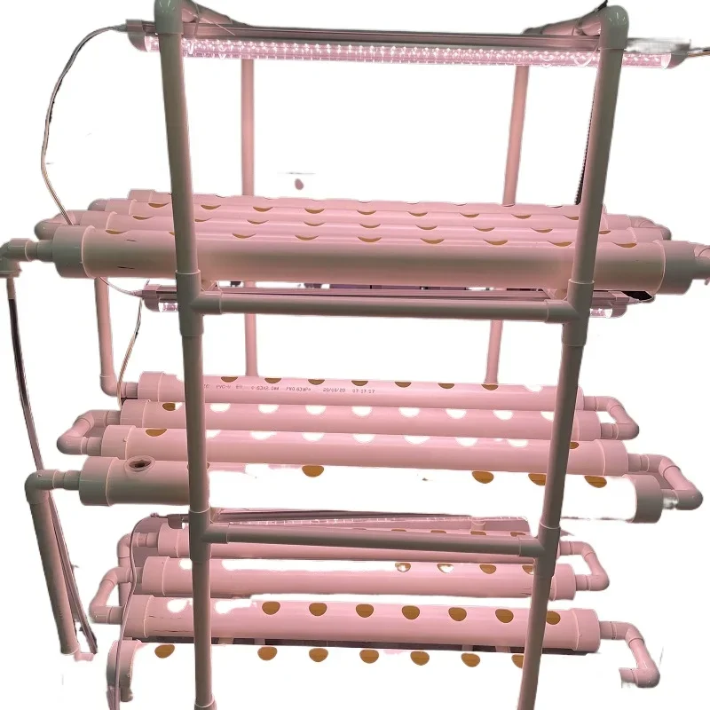Soilless Cultivation Hydroponics Planting Equipment 108 Hole LED Planting Rack with Light Home Gardening