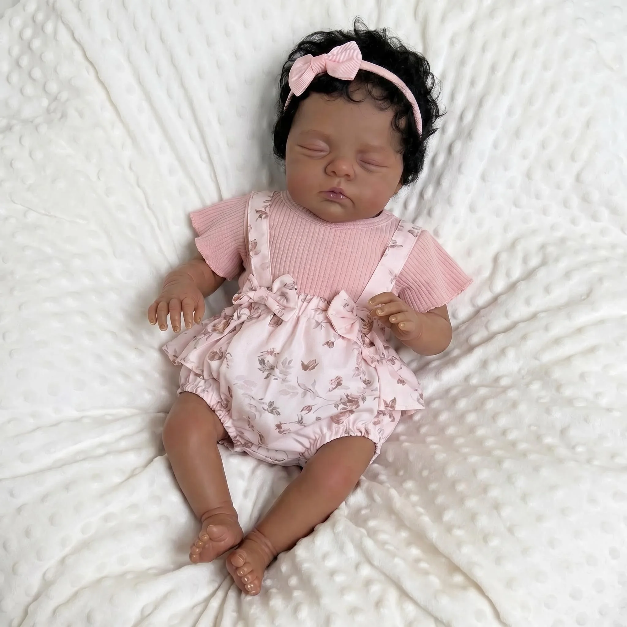 

NPK 18inch Irys Dark Skin Reborn Baby Doll - Handmade 3D Hand-Painted Multiple Layers Collectible Lifelike Art Doll