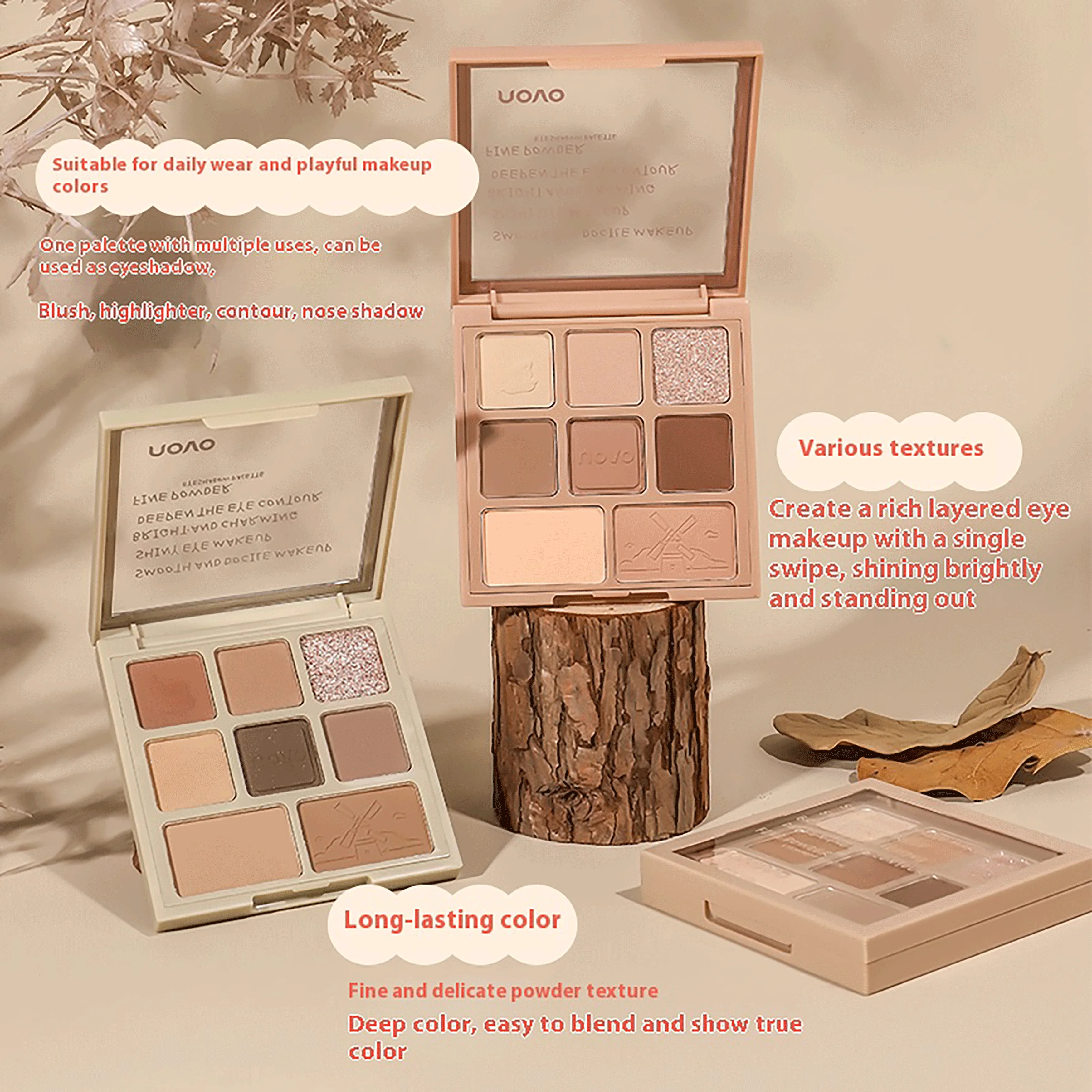 パール、ファインシマー、マットコンターシェードを備えた8色アイシャドウパレット。日常使い、パーティー、旅行に最適です。